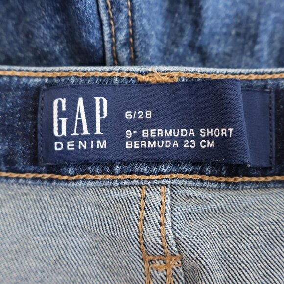 Gap Denim Shorts - 9" Bermuda Short - Dark Wash - Size 6/28 - Picture 3 of 10